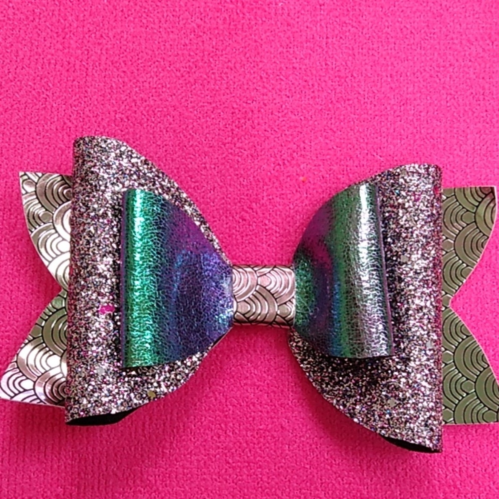 Handmade Metallic faux hairbow